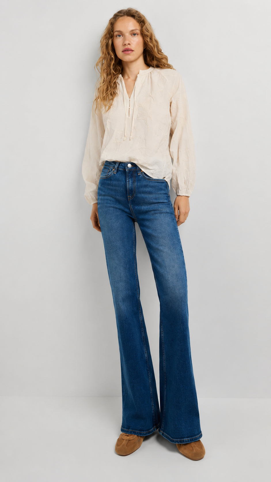 Zuiki Jeans - Denim Blue High Rise Flare Fit Bootcut Jeans
