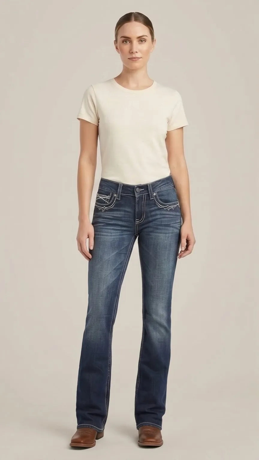 Women Bootcut Jeans (Denim Blue)