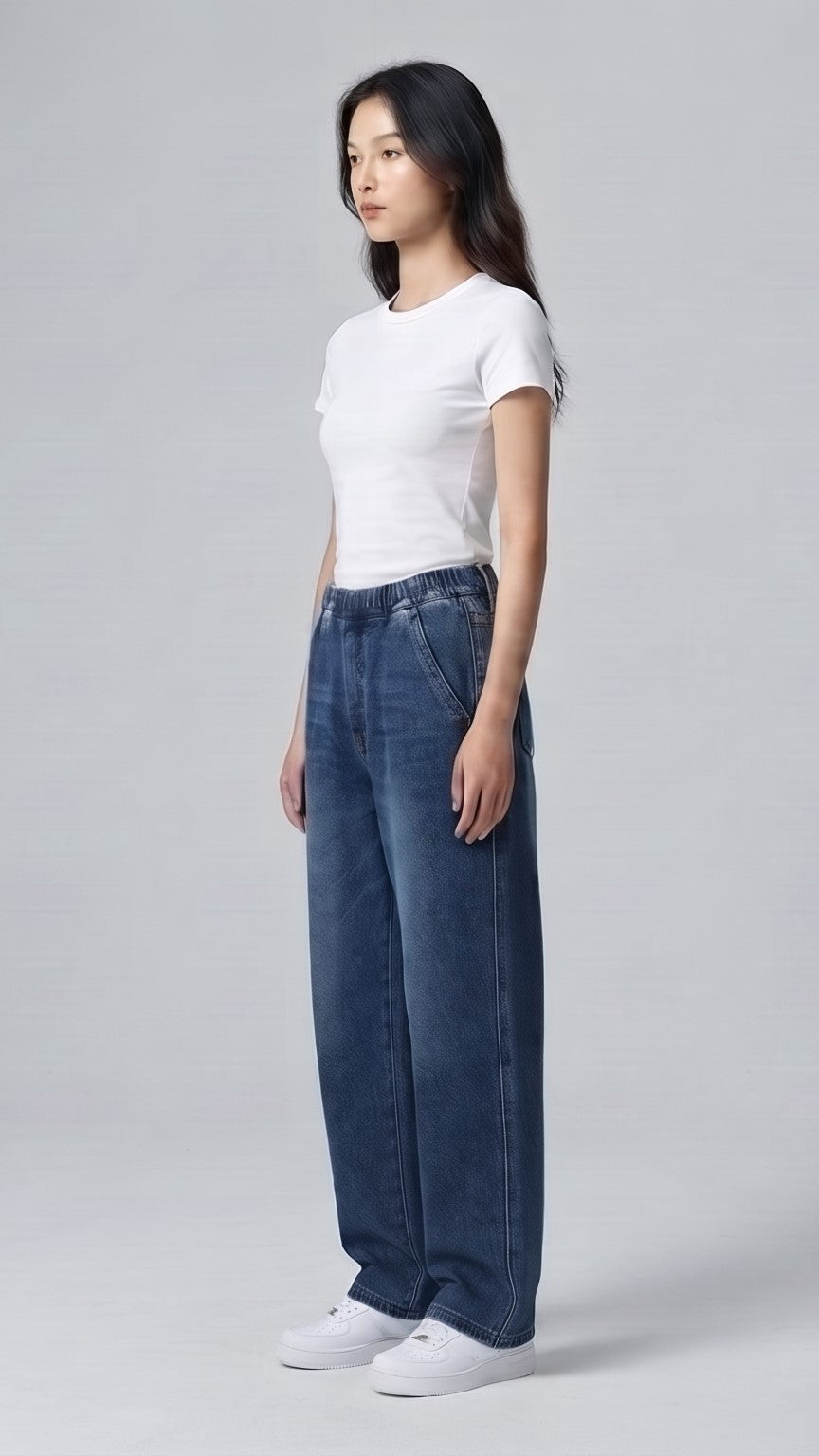 Second Generation Double Stitch Cross Pocket Denim Jeans - Denim Blue