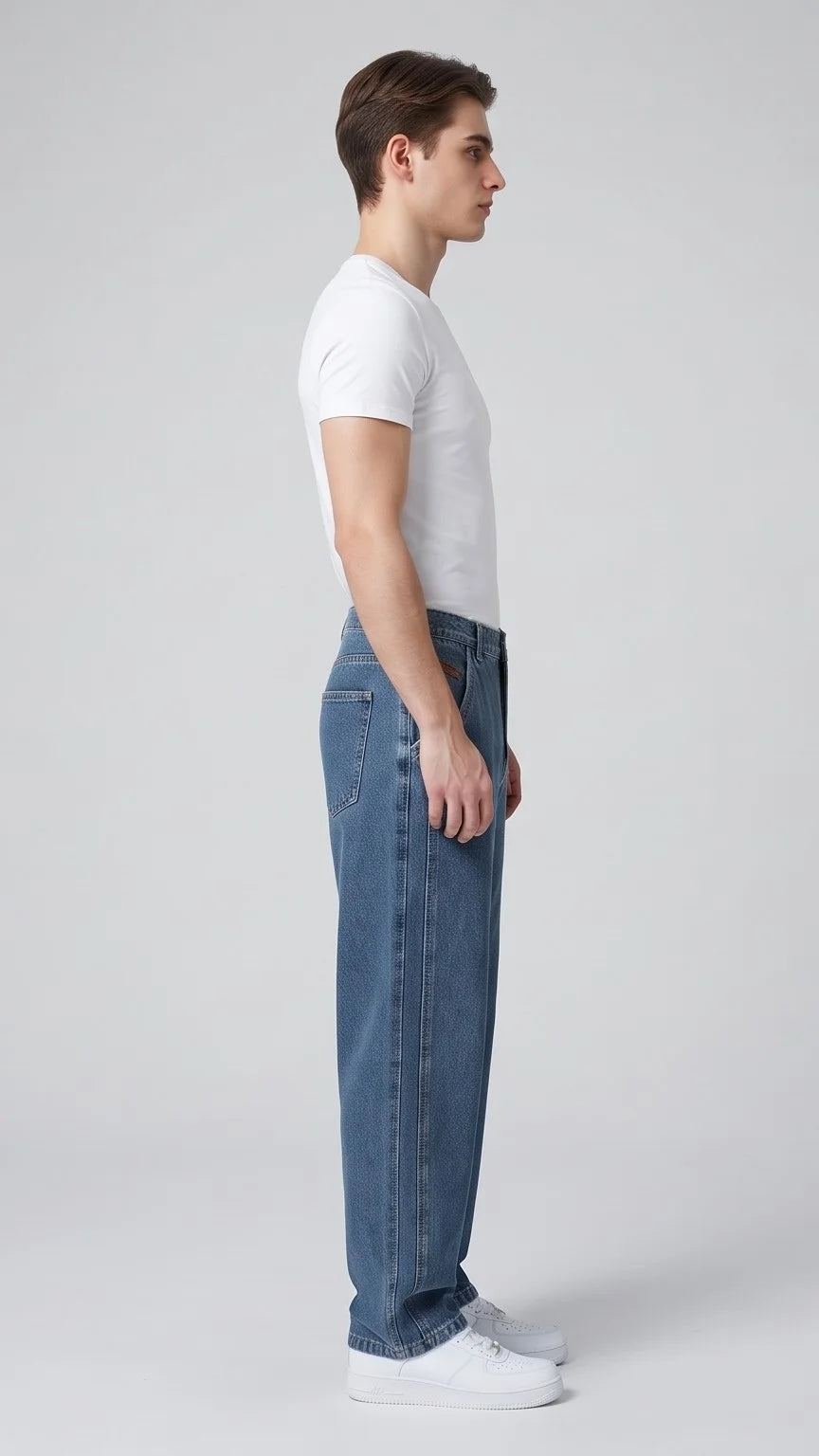 Second Generation Double Stitch Cross Pocket Denim Jeans - Denim Blue