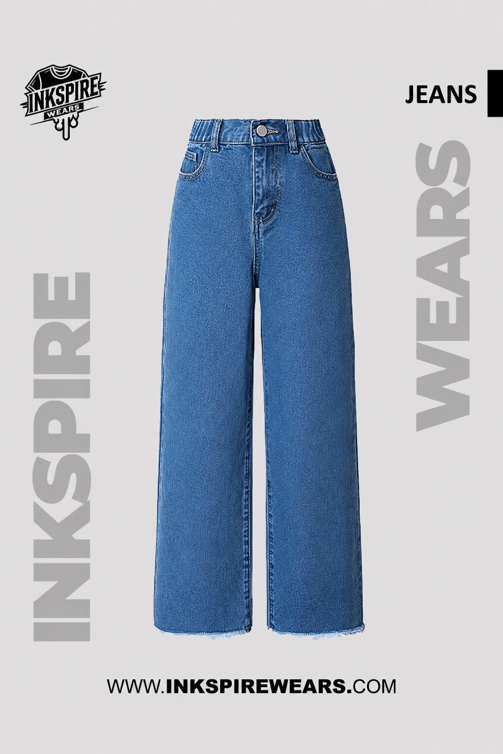 Zara USA - Dark Blue Wide Leg Straight Fit Jeans