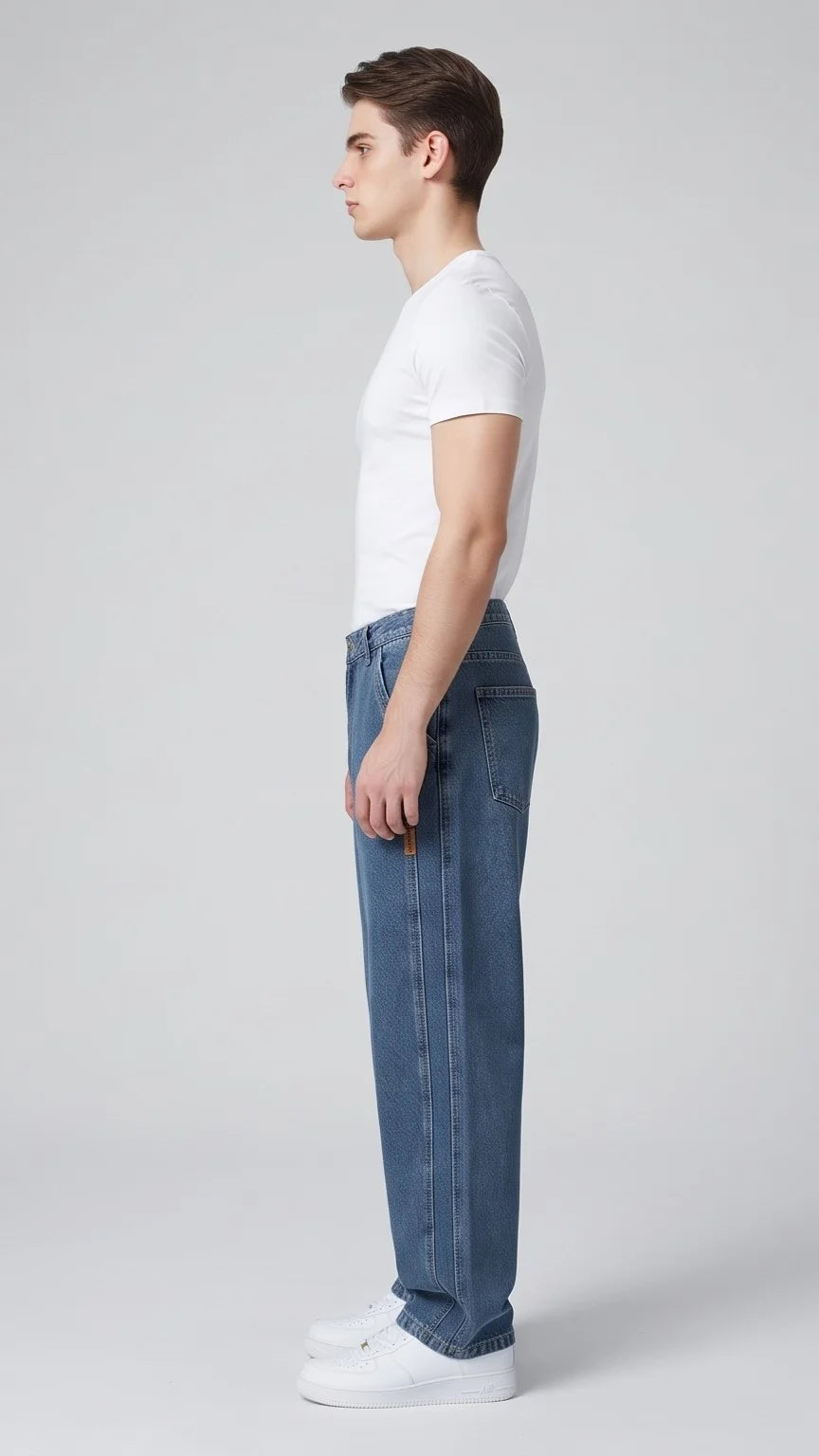 Second Generation Double Stitch Cross Pocket Denim Jeans - Denim Blue