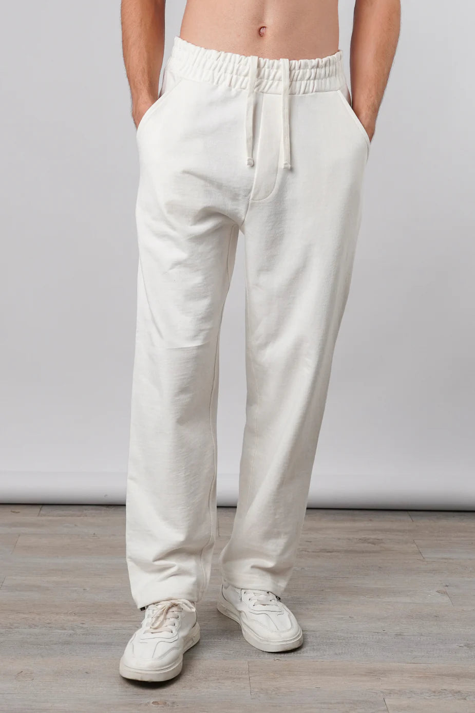 White Baggy Straight Fit Trouser