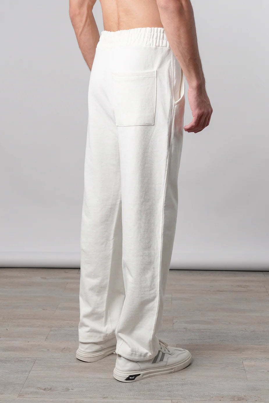 White Baggy Straight Fit Trouser