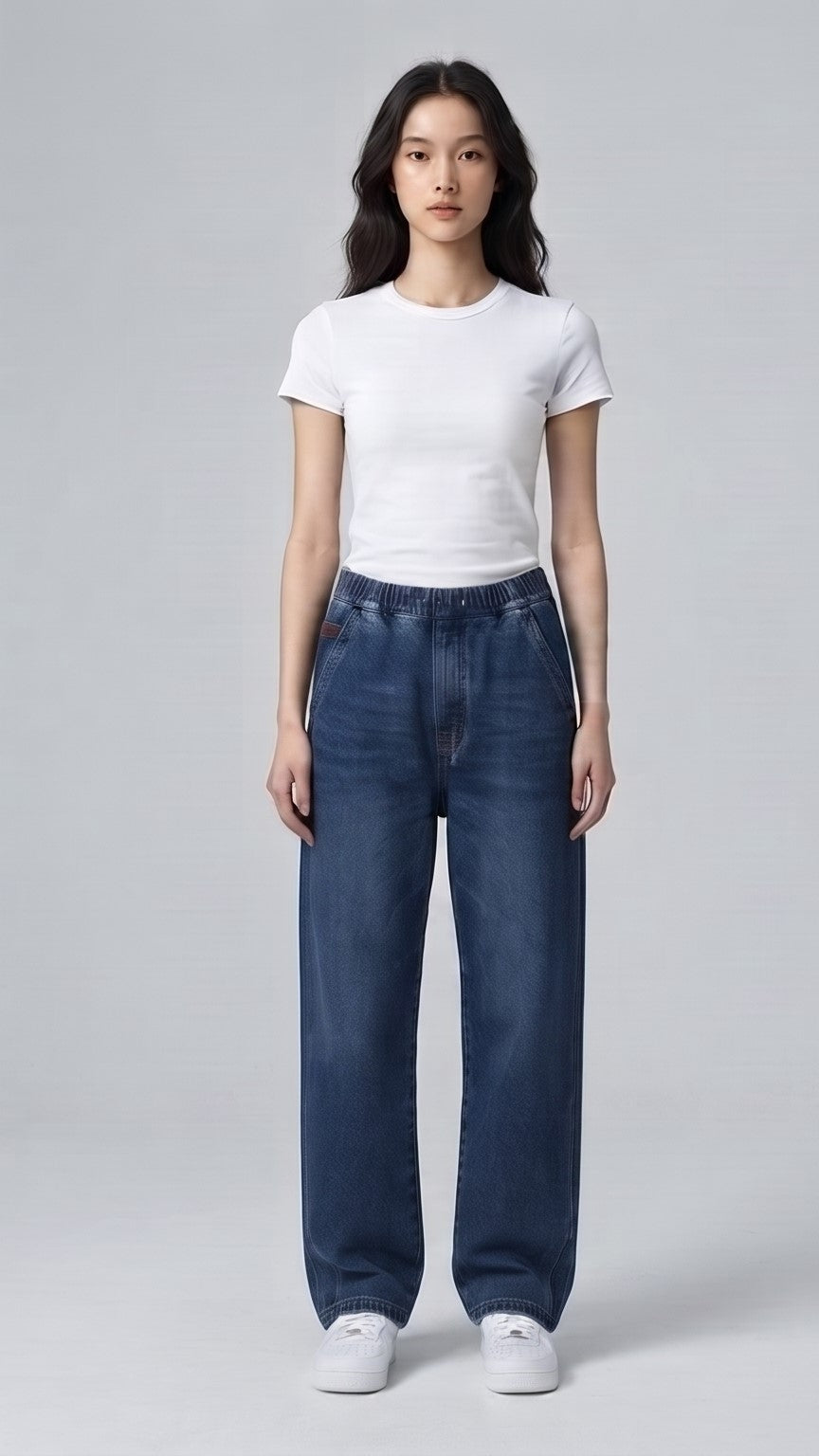 Second Generation Double Stitch Cross Pocket Denim Jeans - Denim Blue