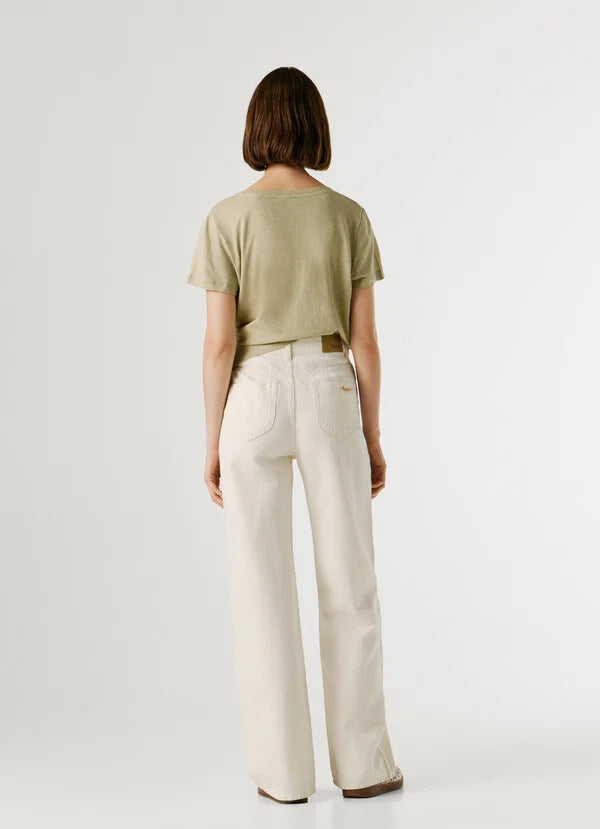 Pepe Jeans London - Lexa White Mid Rise Straight Fit Jeans