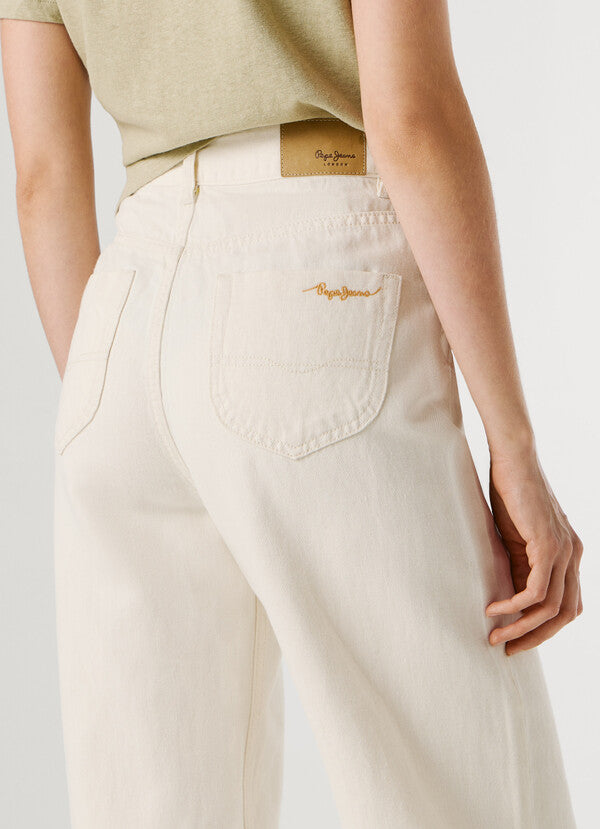 Pepe Jeans London - Lexa White Mid Rise Straight Fit Jeans