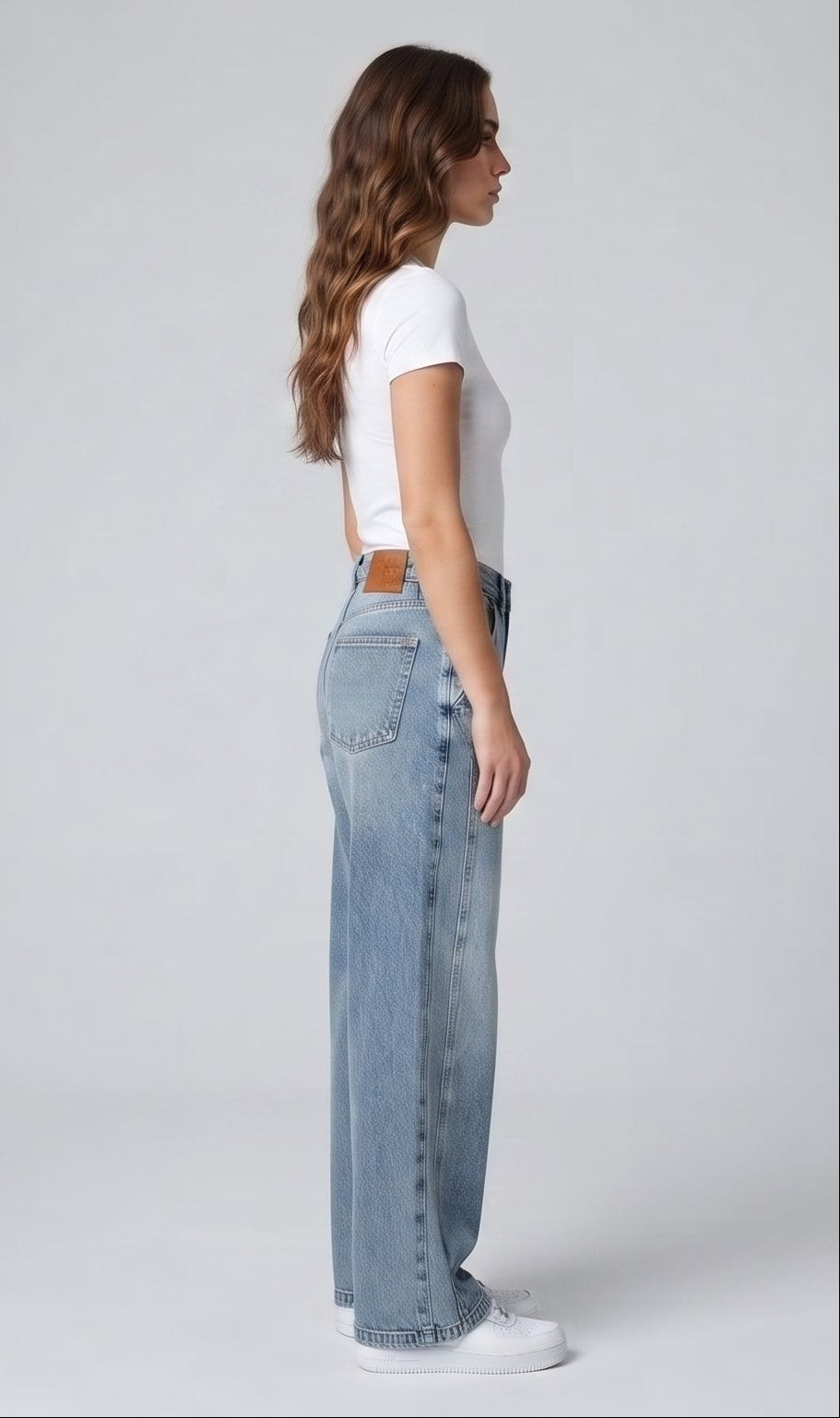 Second Generation Double Stitch Cross Pocket Denim Jeans - Sky Blue