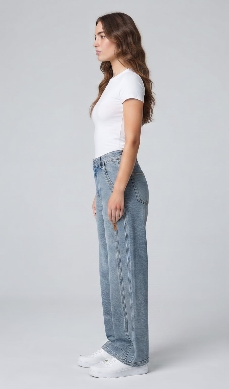 Second Generation Double Stitch Cross Pocket Denim Jeans - Sky Blue